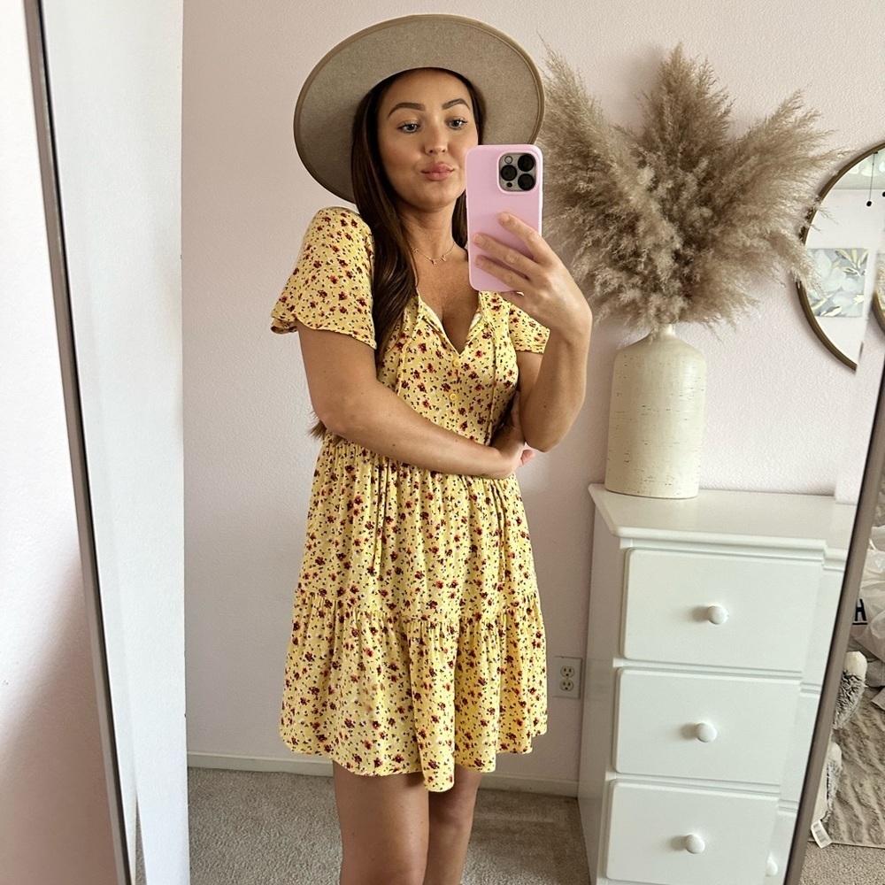 Love Fire Yellow Floral Dress - Picture 2 of 2